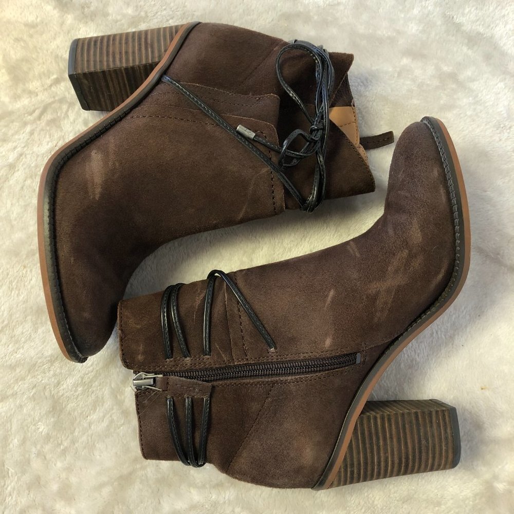 FRANCO SARTO Edaline Brown Ankle Booties Size 7 - Picture 6 of 12